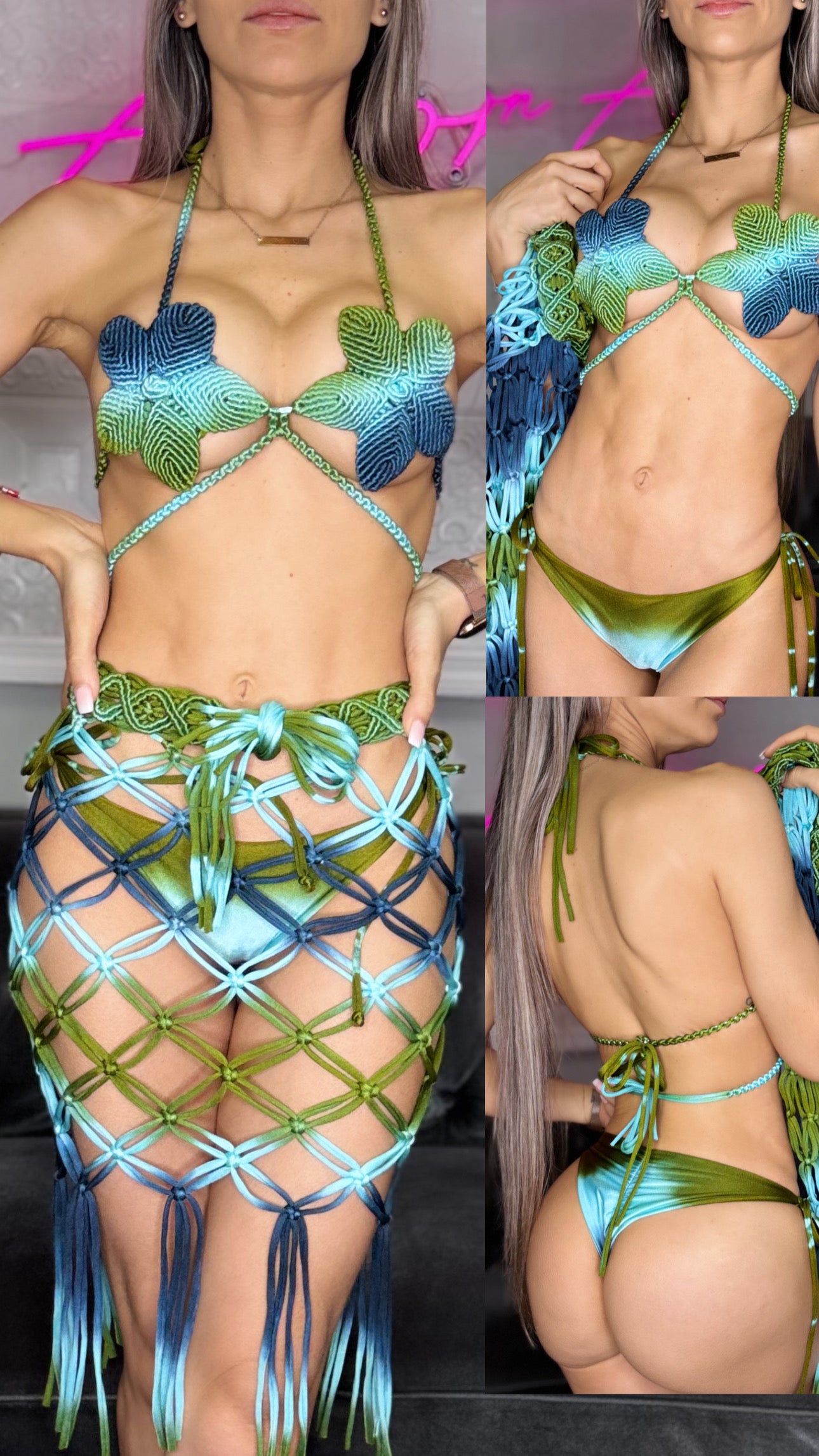 Margarita bikini and skirt set macrame