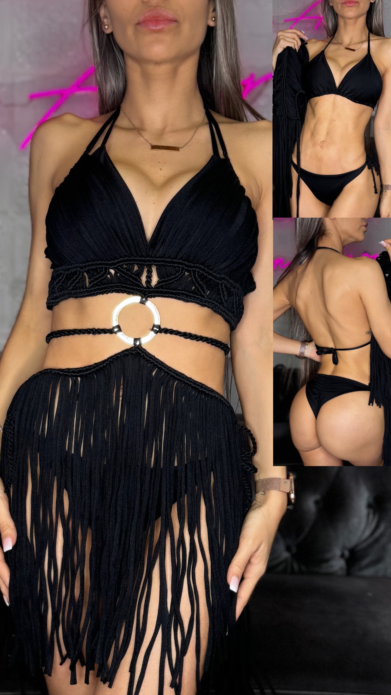 Pasion bikini and dress macrame