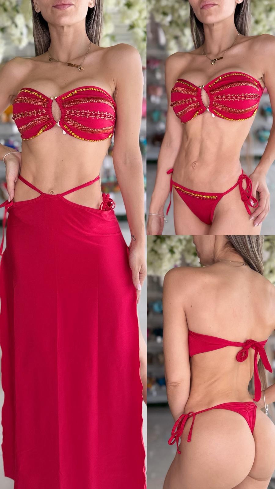 TRIO EVA BIKINI BORDADO CON SALIDA