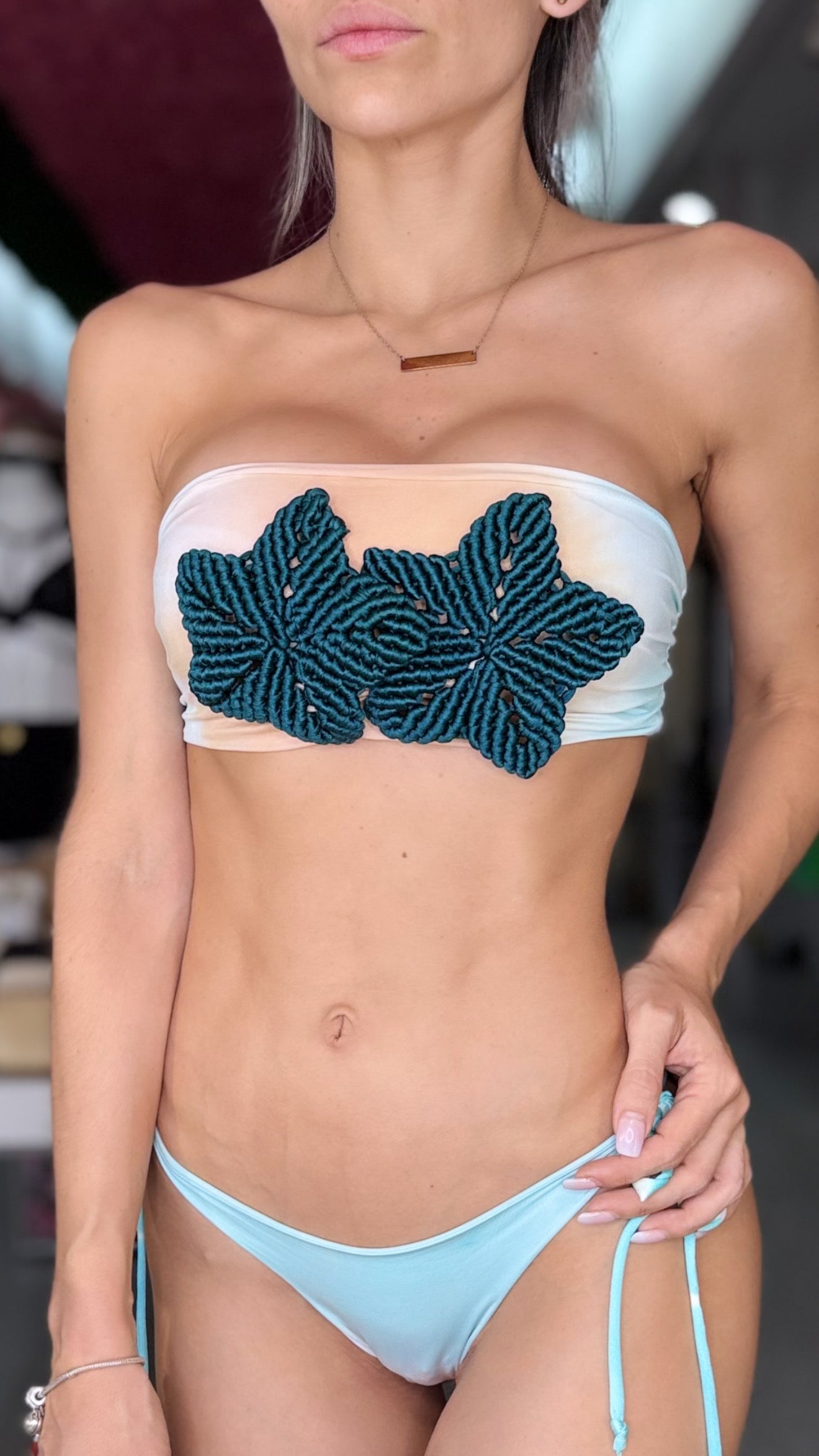 Stark macrame bikini and skirt set