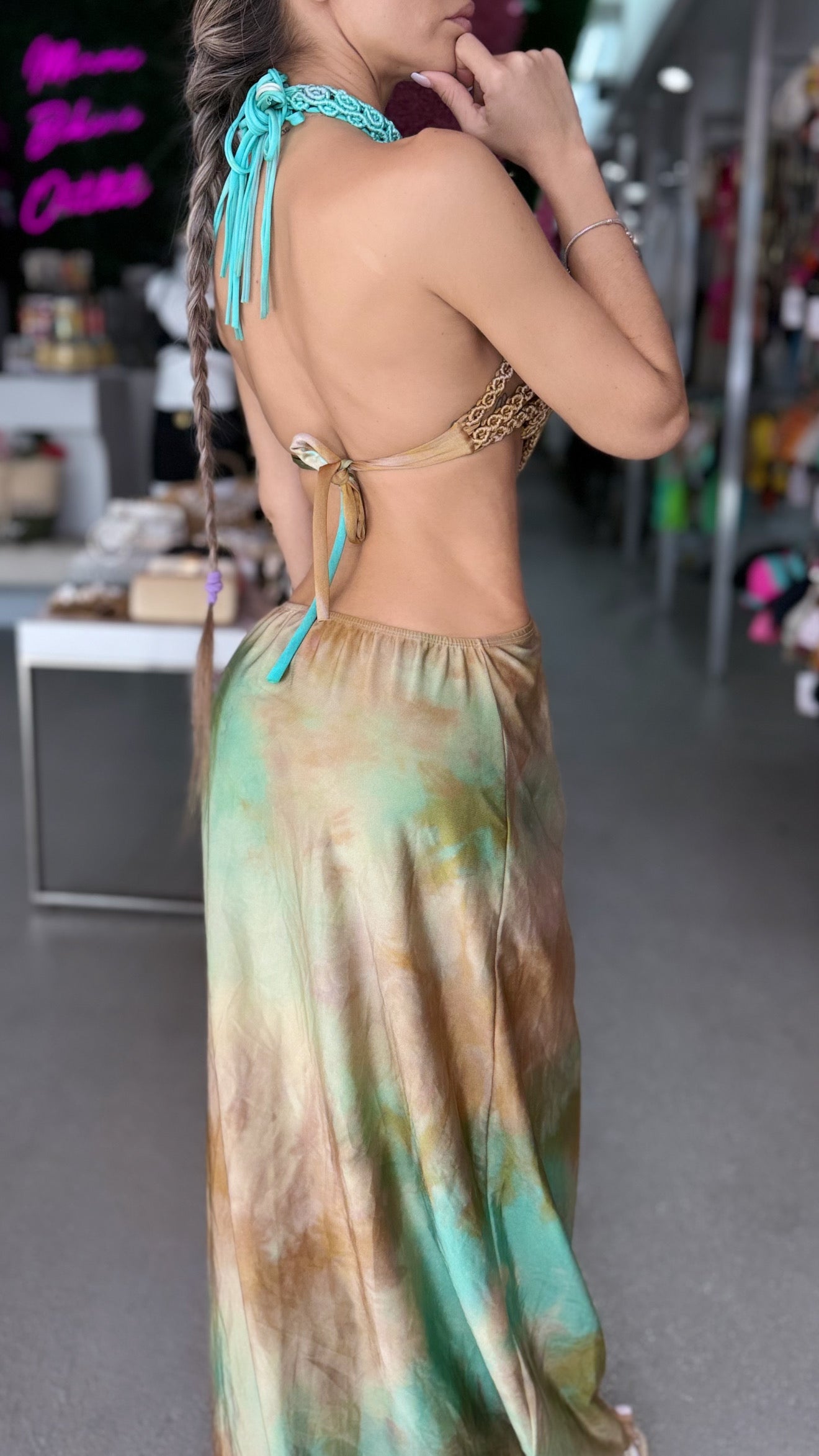 Forest macrame dress