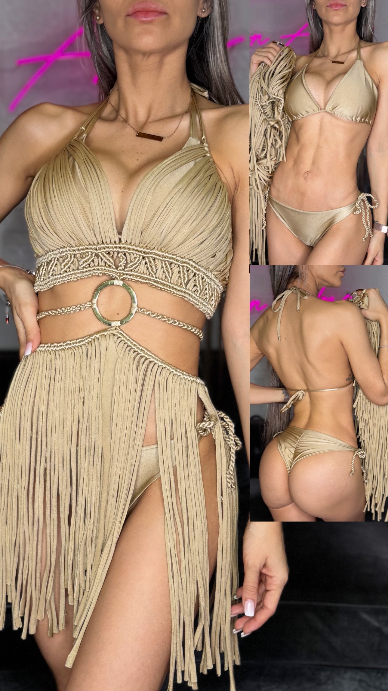 Pasion bikini and dress macrame