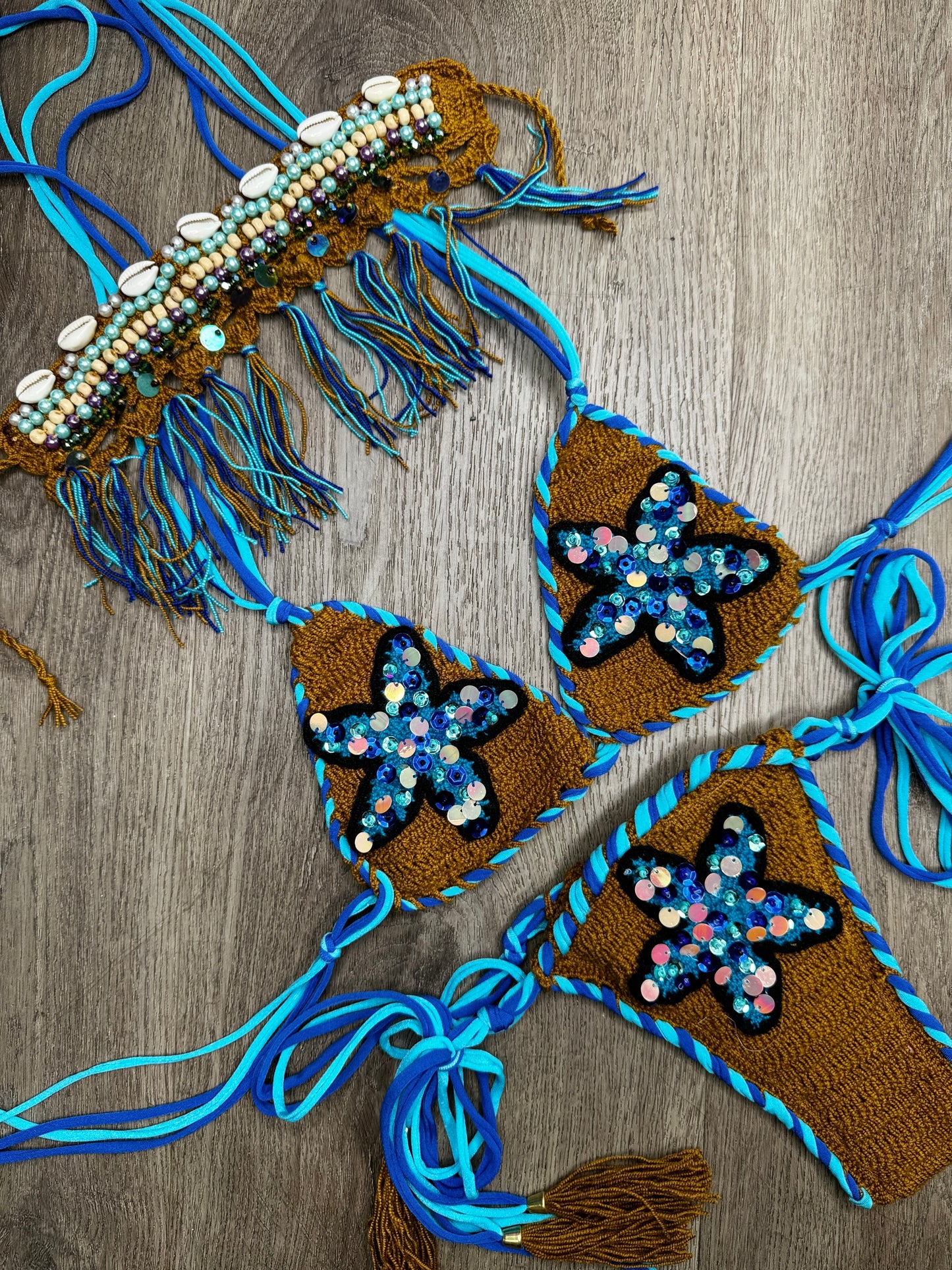 Atenas crochet bikini and necklace set