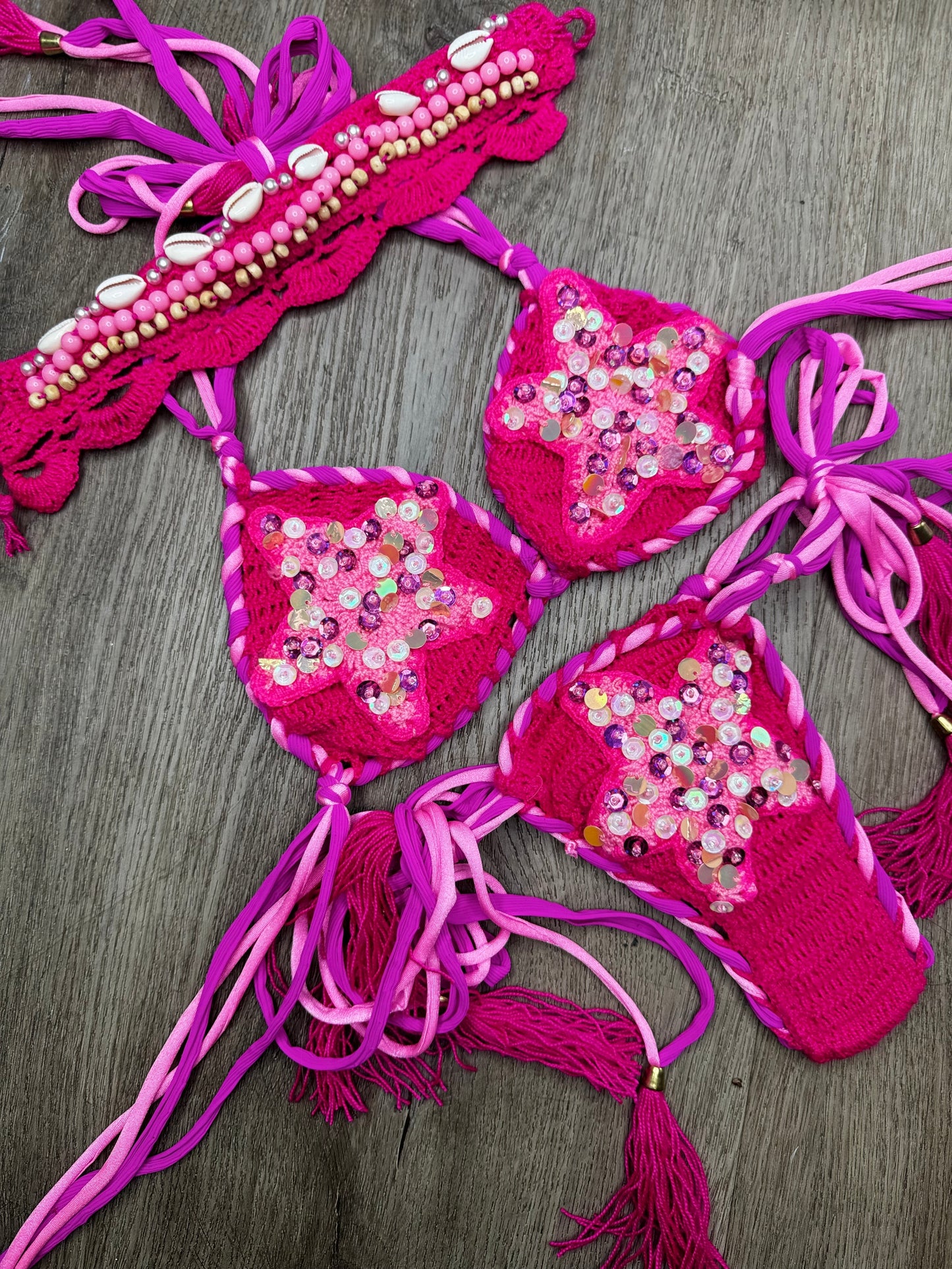 Esparta crochet bikini and necklace set