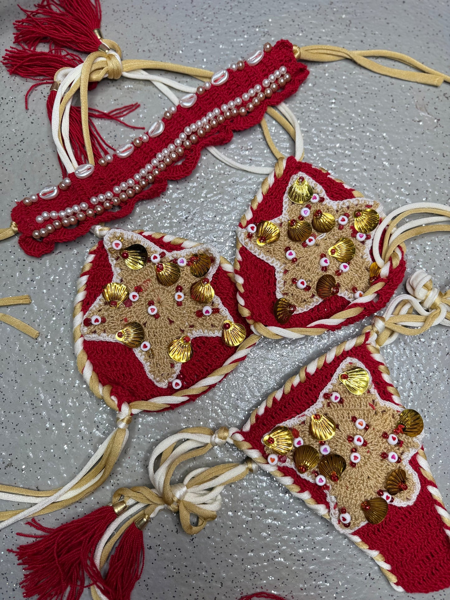 Esparta crochet bikini and necklace set