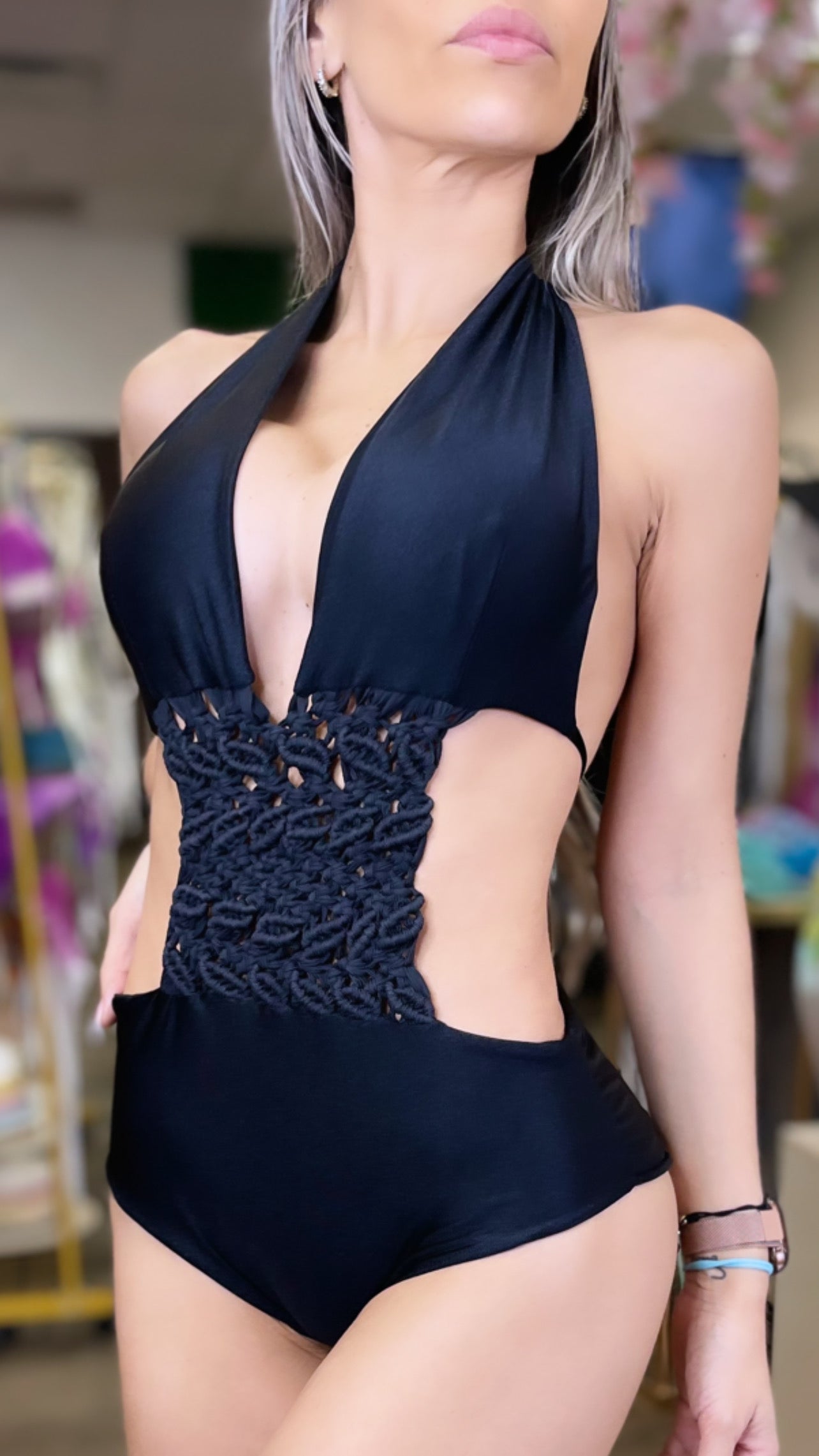 Ambar macrame one piece bikini
