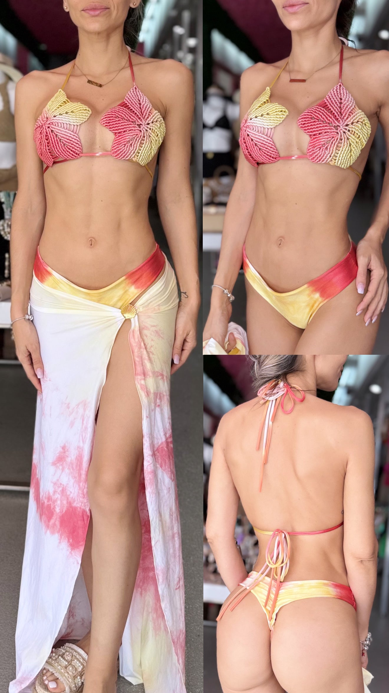 Twinkle macrame bikini and skirt set