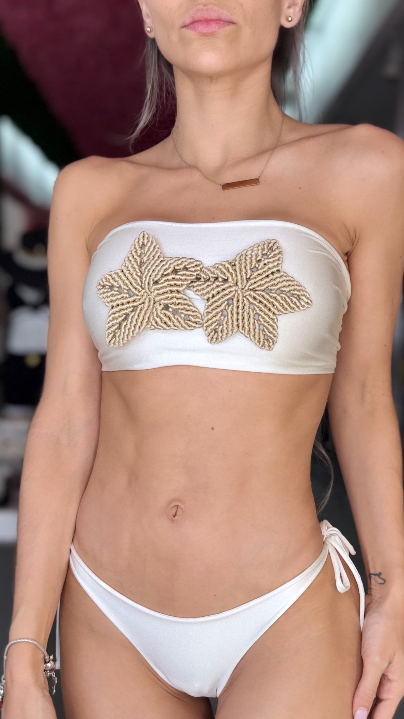 Stark macrame bikini and skirt set