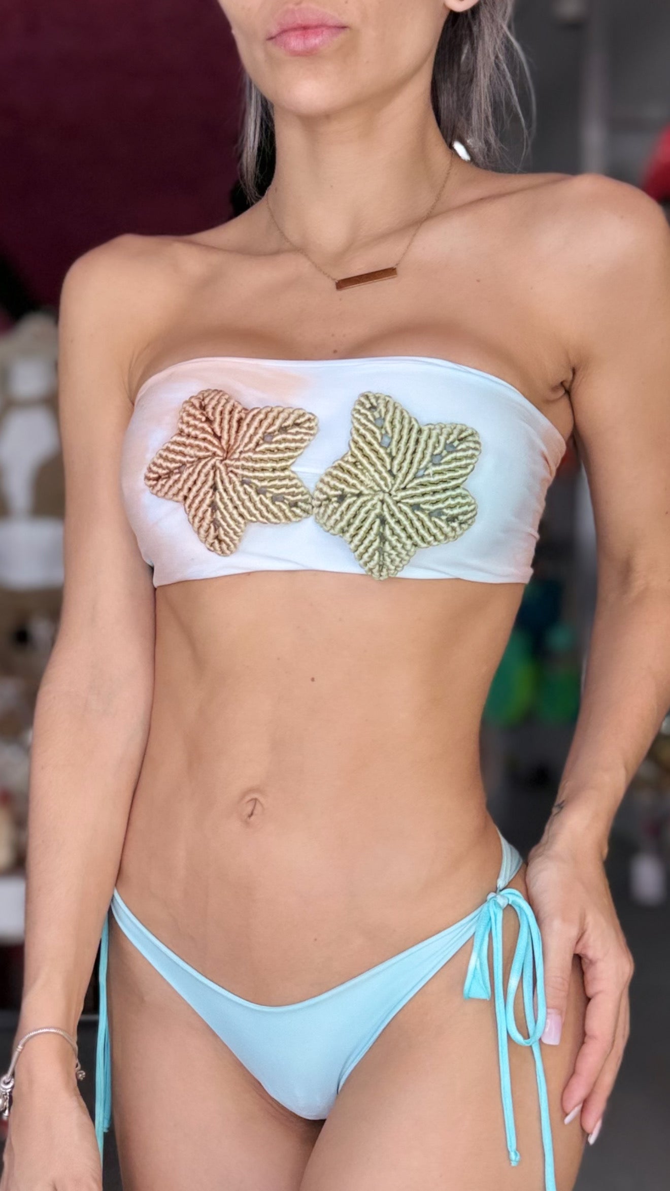 Stark macrame bikini and skirt set