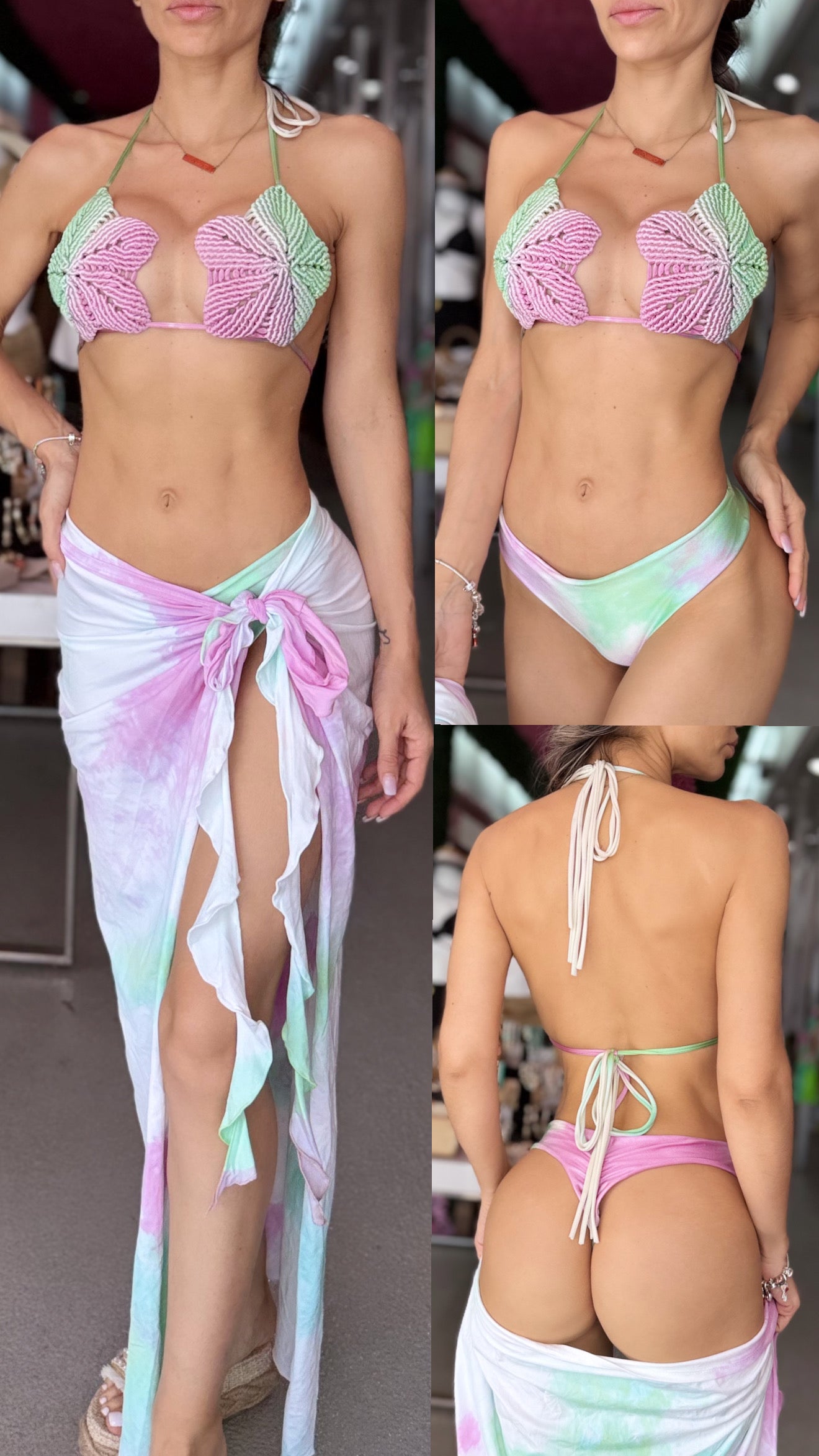 Twinkle macrame bikini and skirt set
