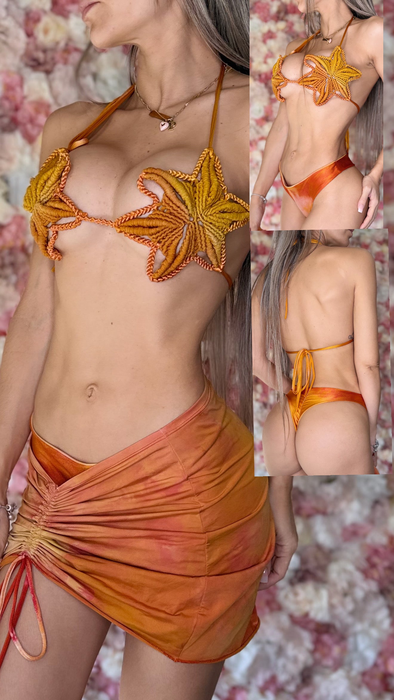 Corinto macrame bikini and skirt set