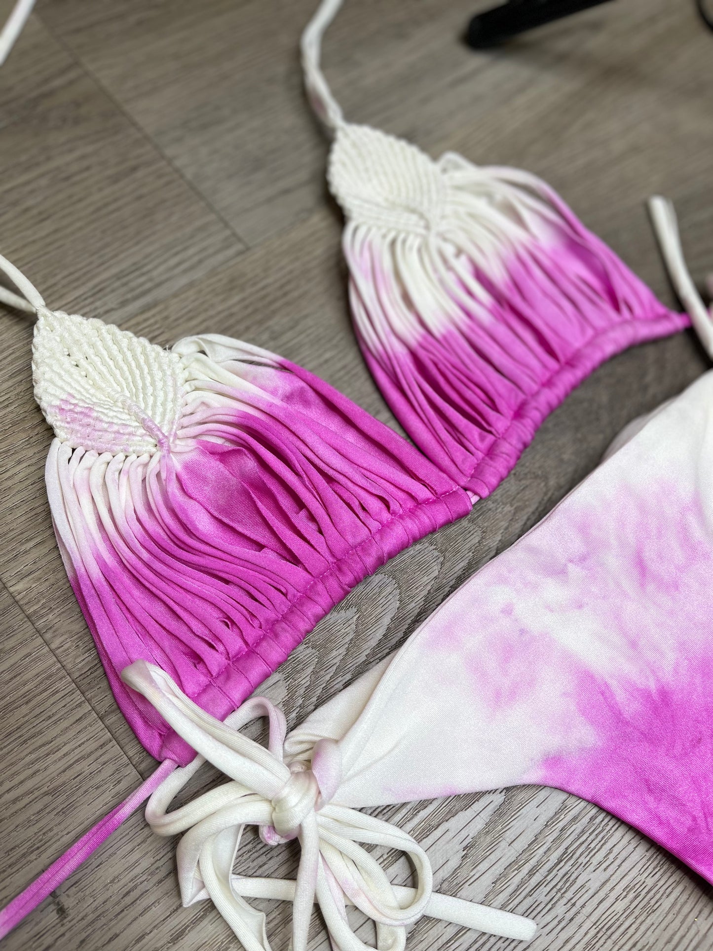 Anat degrade macramé bikini set