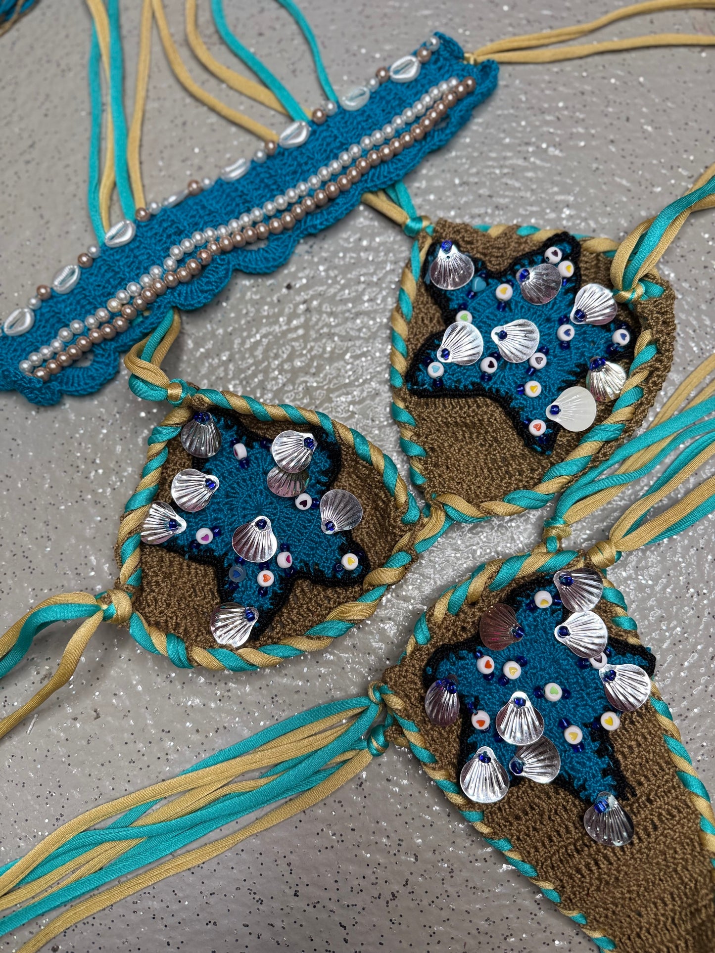 Esparta crochet bikini and necklace set