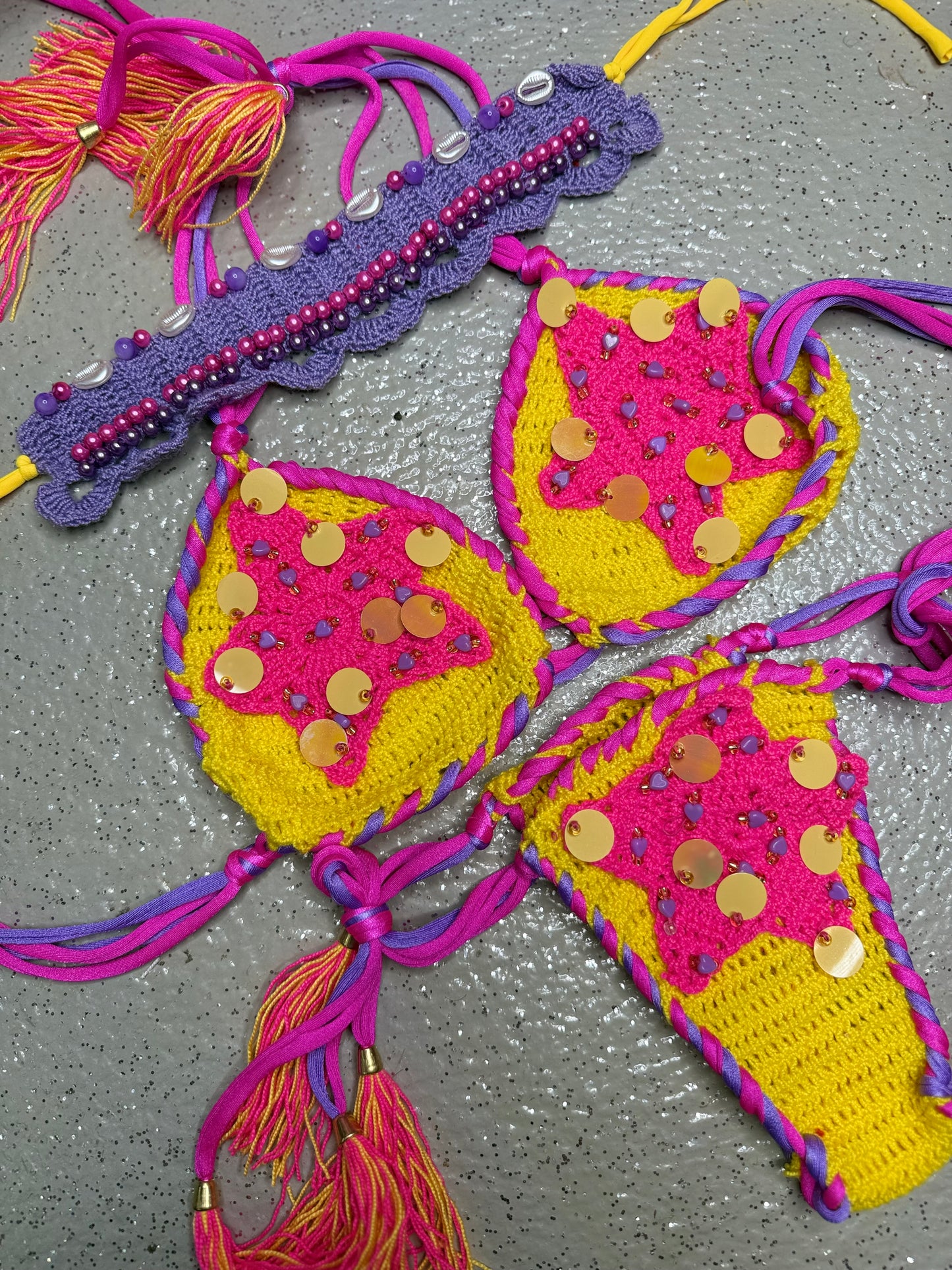 Esparta crochet bikini and necklace set