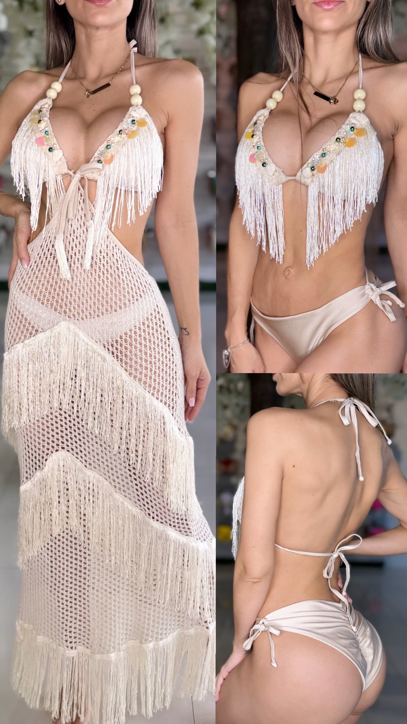 Trio camaleon bikini and skirt set