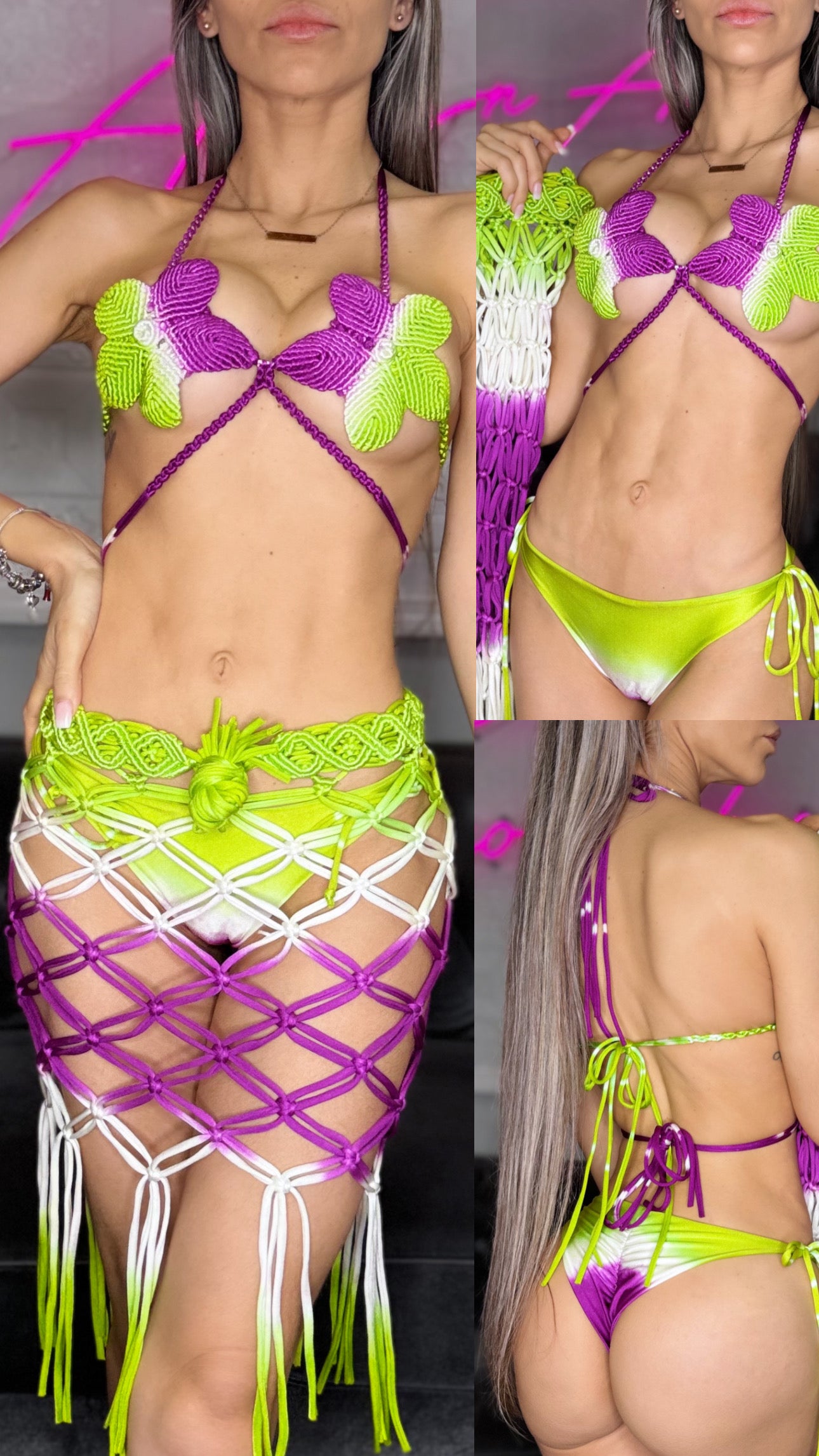Margarita bikini and skirt set macrame