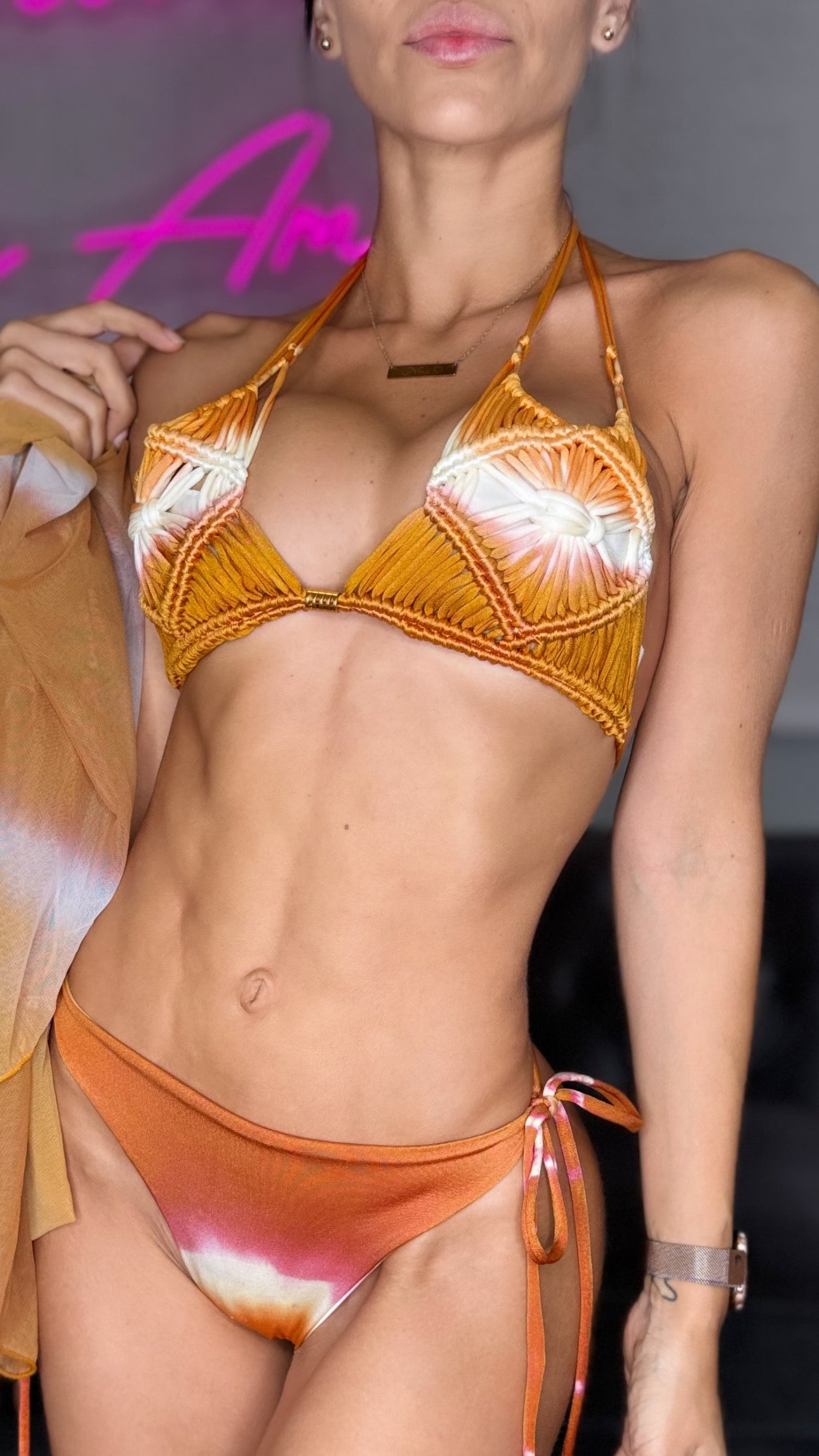 Eris Bikini and cover up set macrame