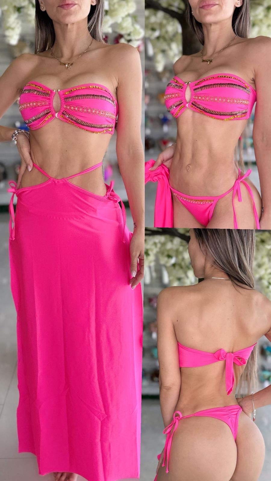 TRIO EVA BIKINI BORDADO CON SALIDA