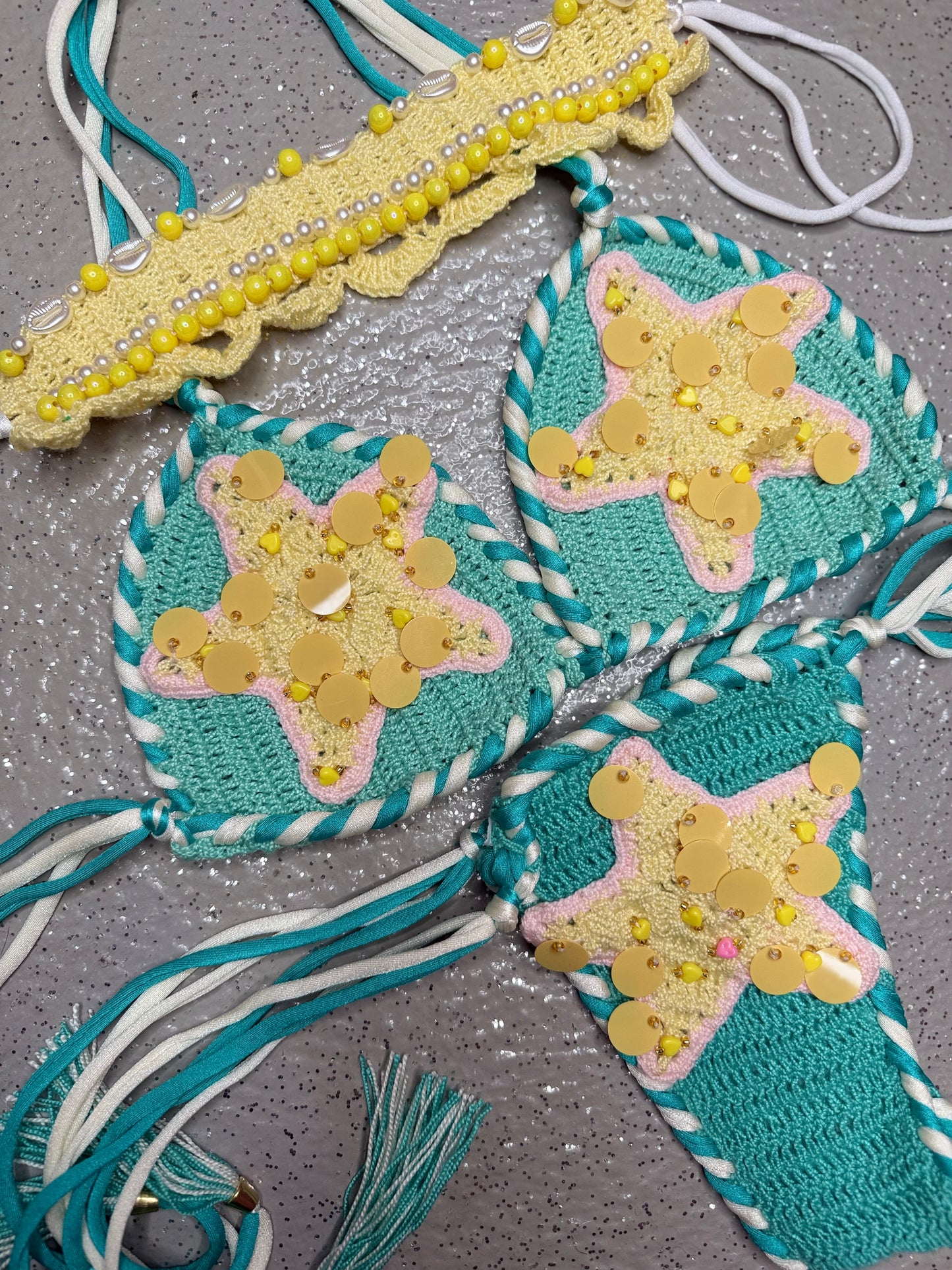 Esparta crochet bikini and necklace set