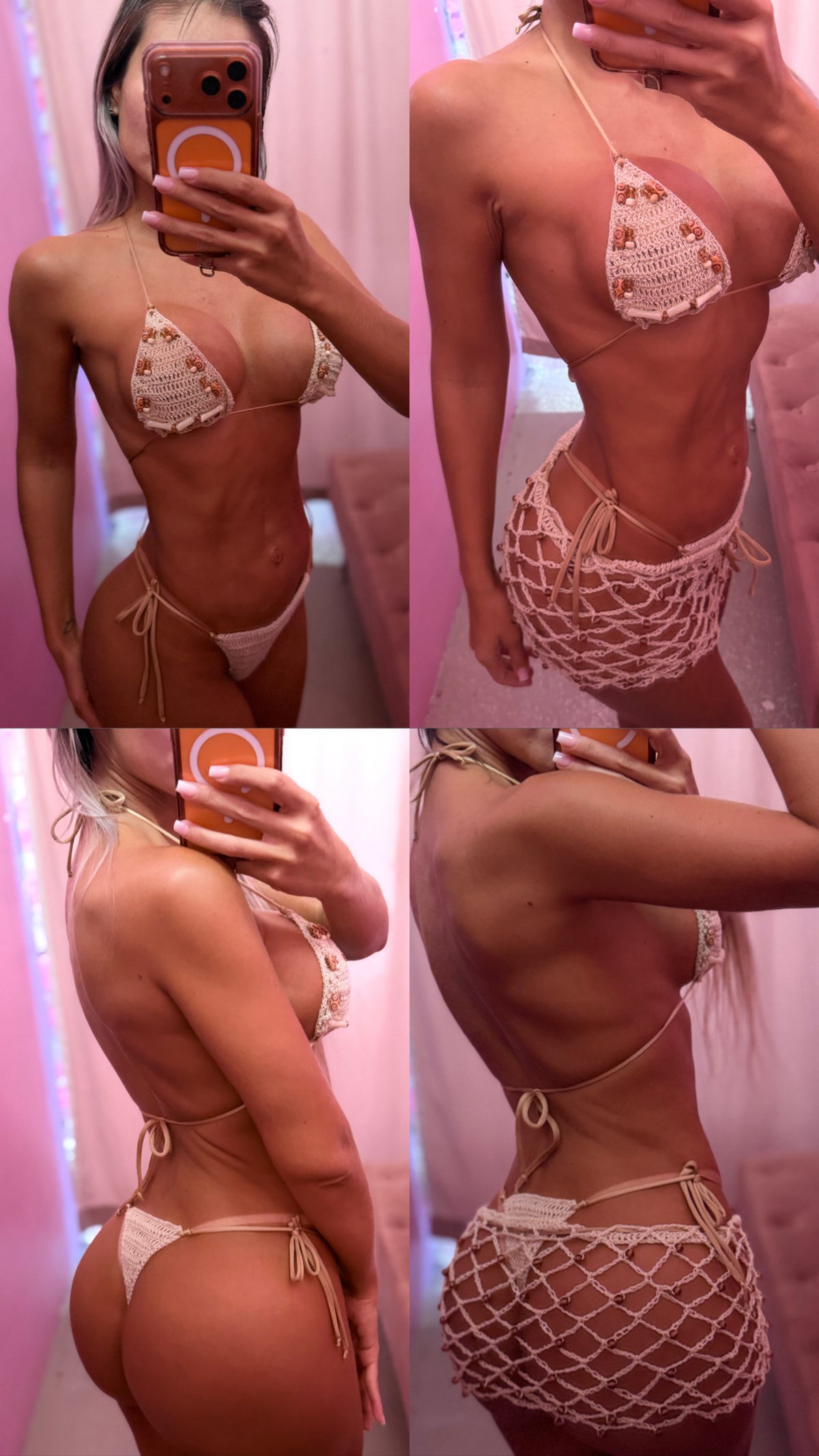 Trio sensation bikini and skirt crochet set