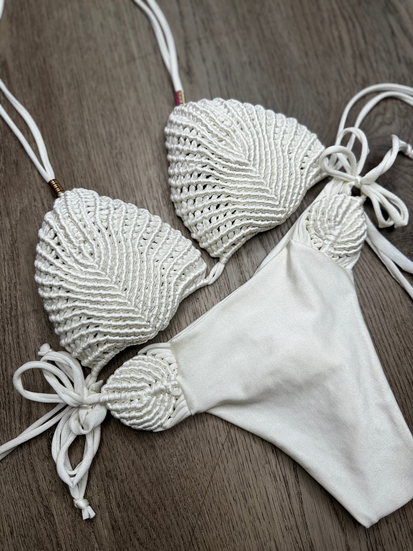 Palms hands made macrame bikini set