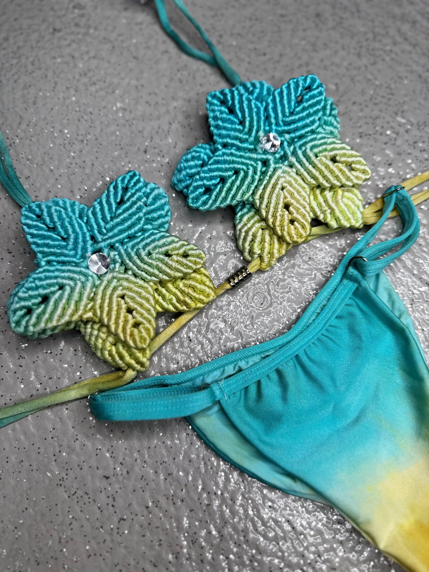 Doble Flower macramé bikini set