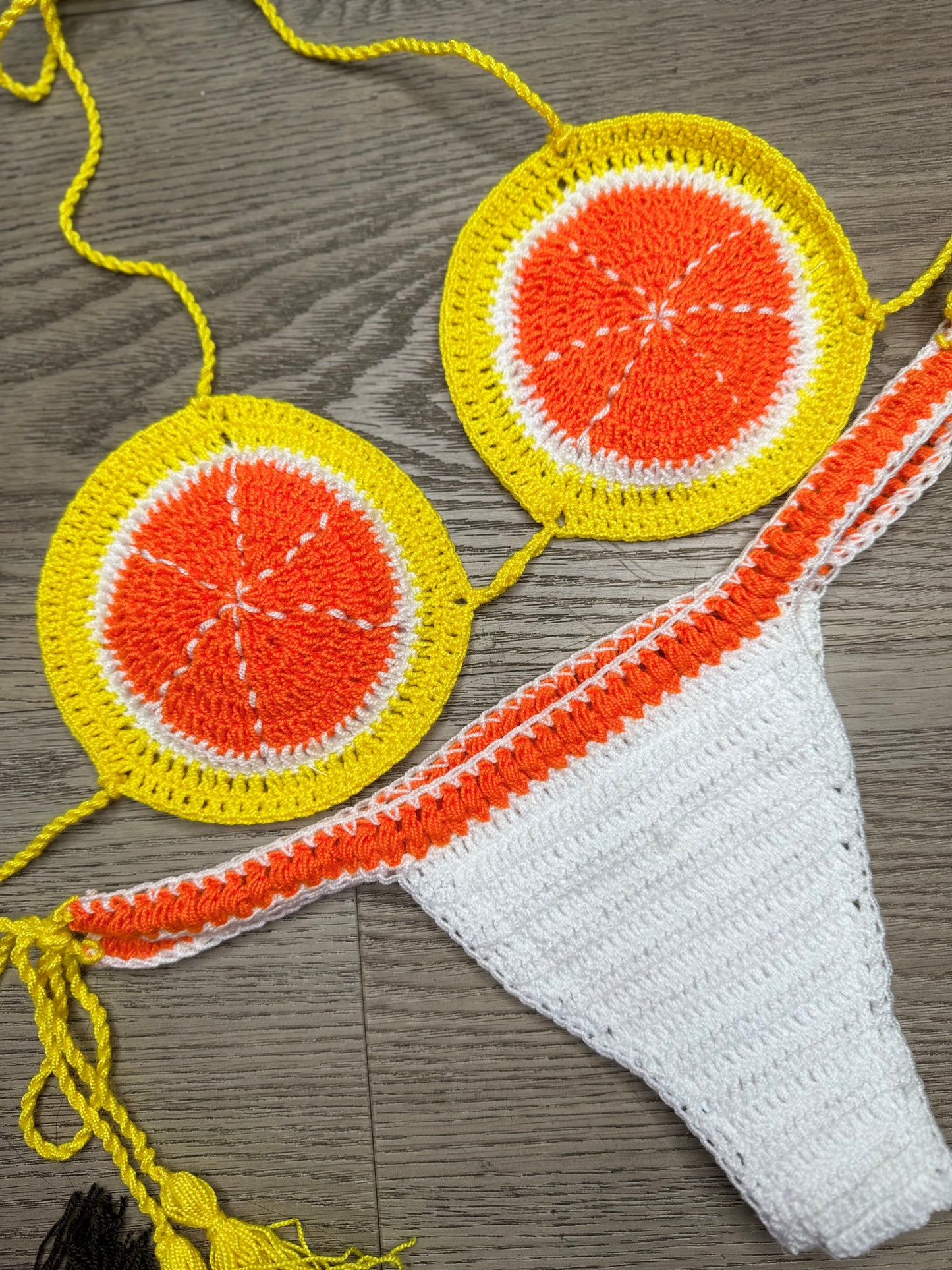 Tutti frutti crochet bikini set