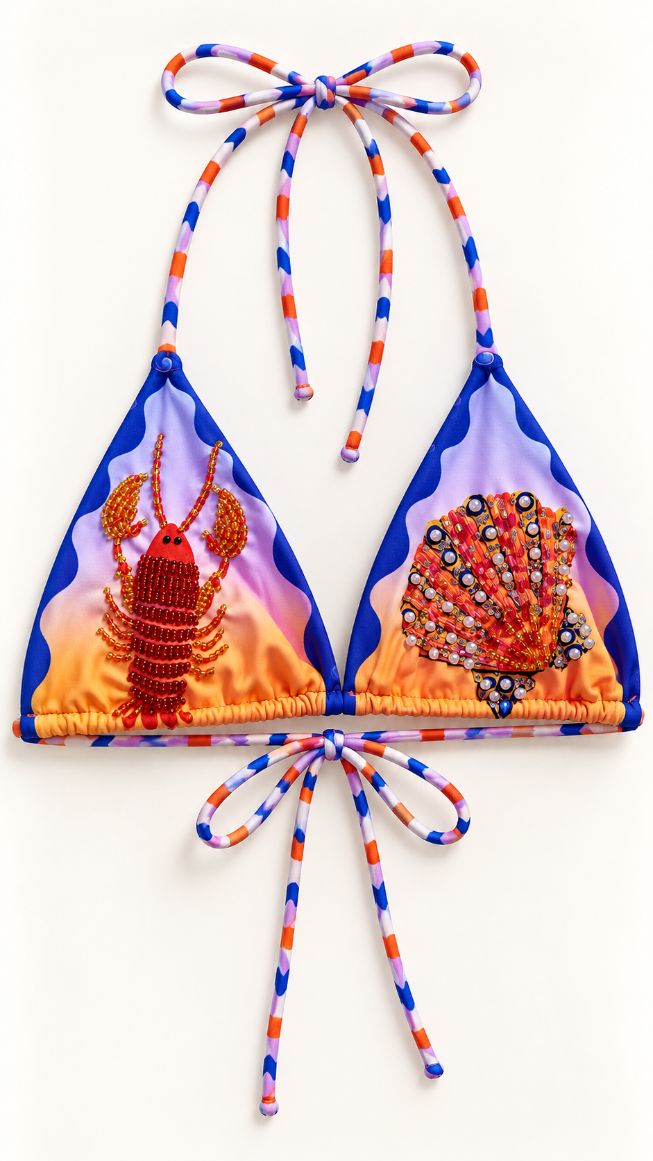 Adela Bikini Set beaded triangle top detail