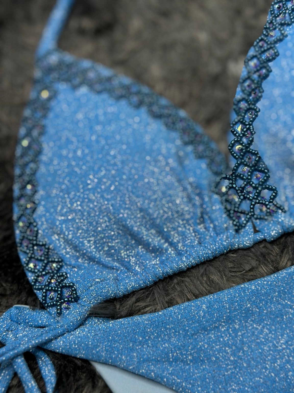 Ornate Bikini Set blue closeup