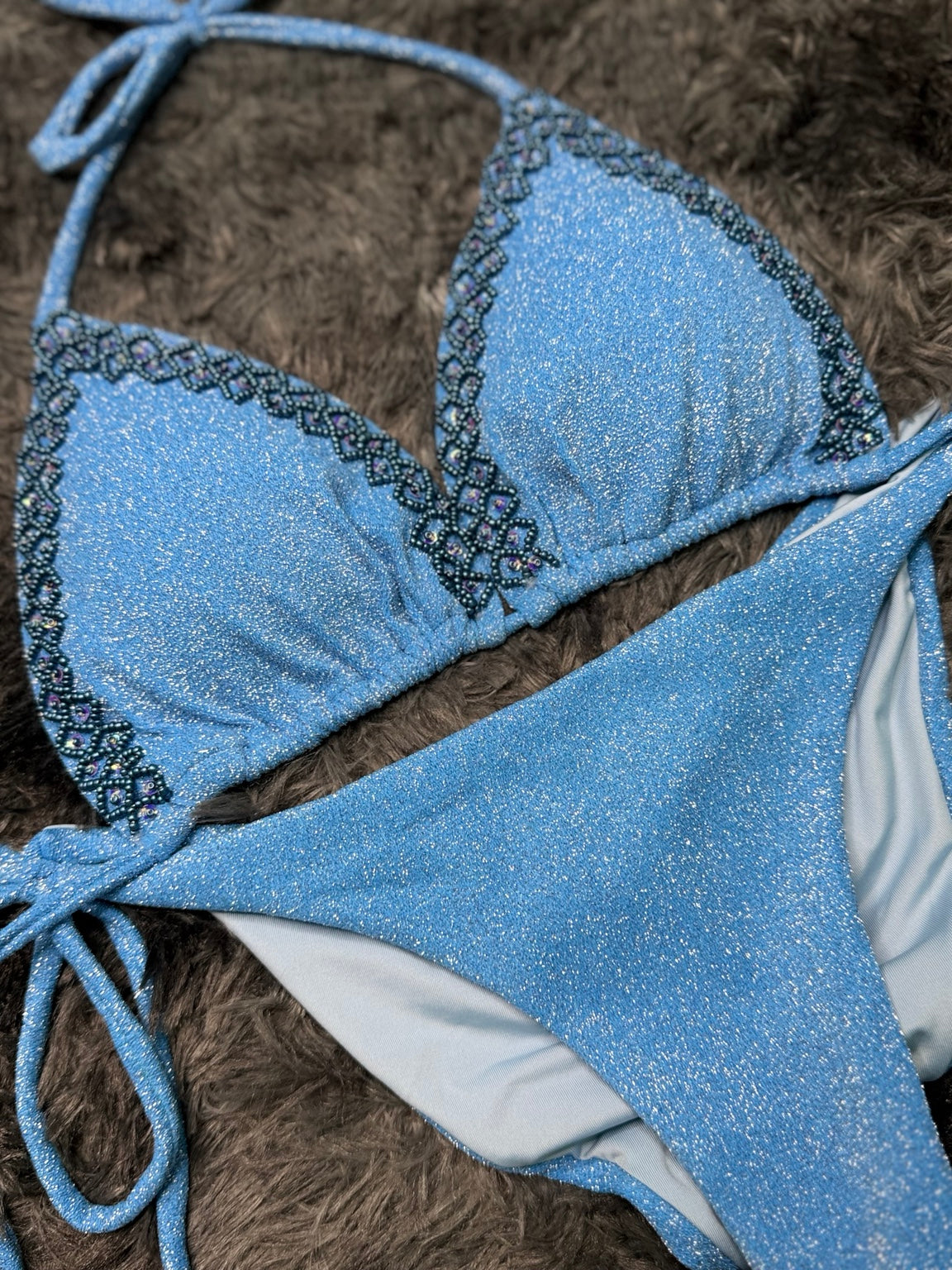 Ornate Bikini Set blue detail