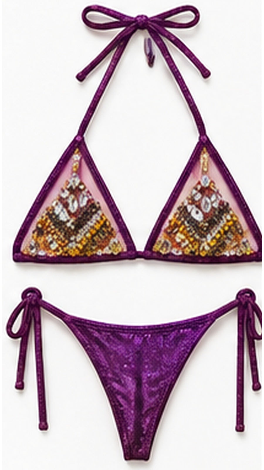 Royal Jewel Bikini Set purple front studio 9:16