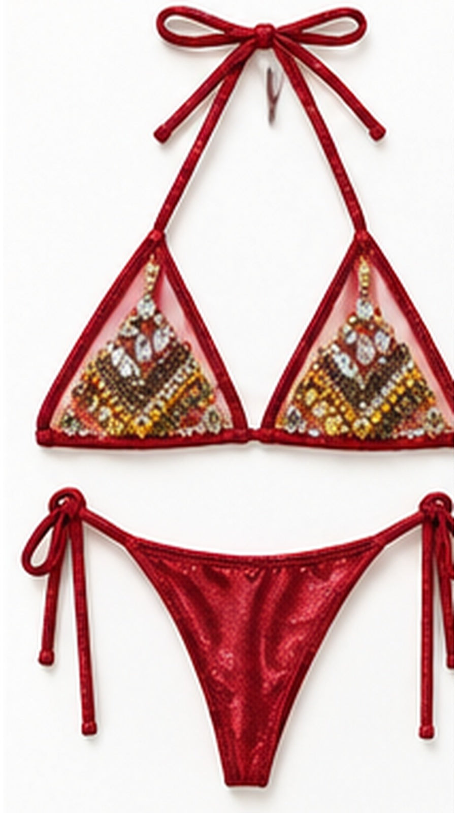 Royal Jewel Bikini Set red front studio 9:16